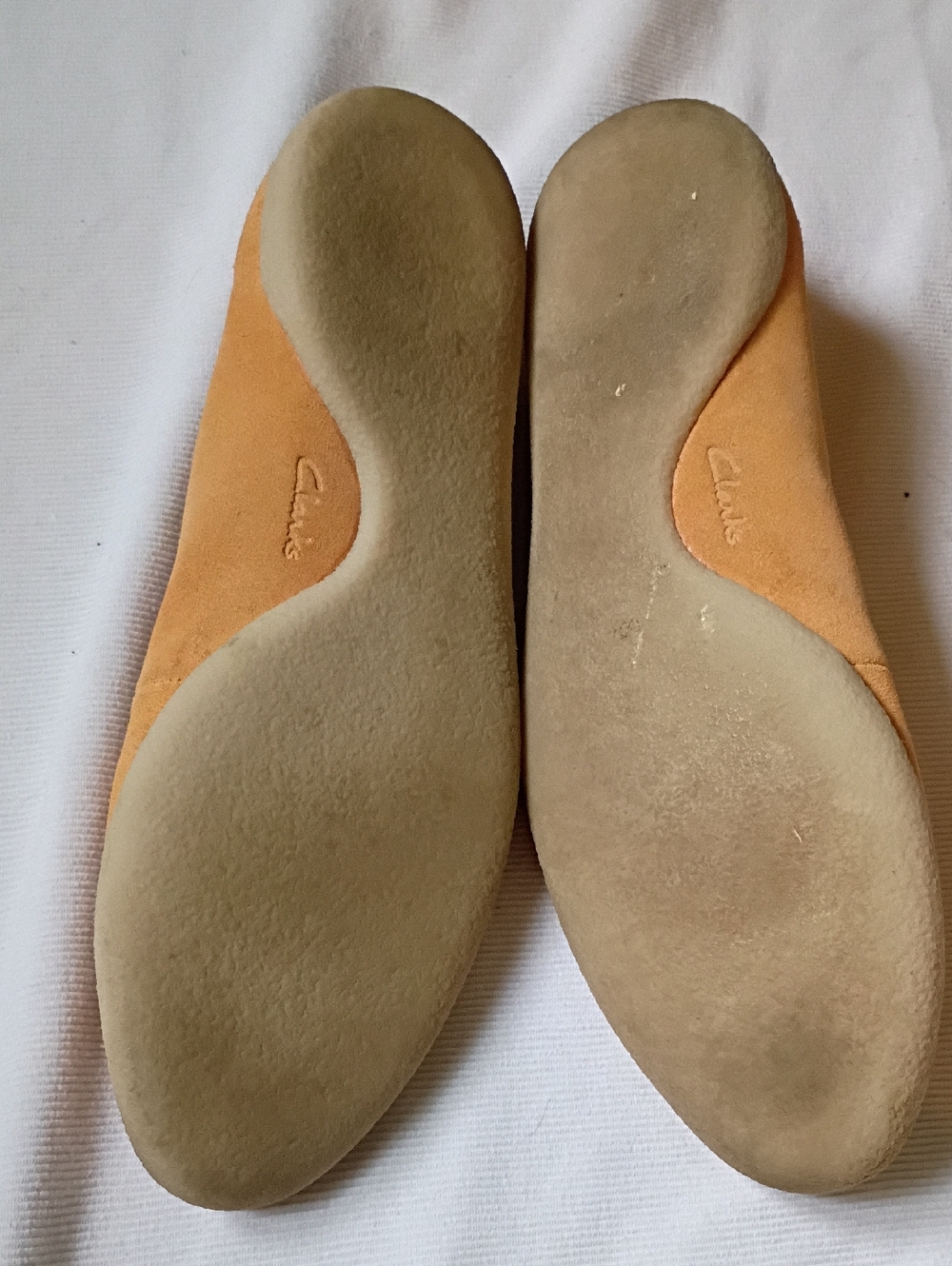 Clark's Cushion Thick Tan Suede Loafers - Picture 6 of 10